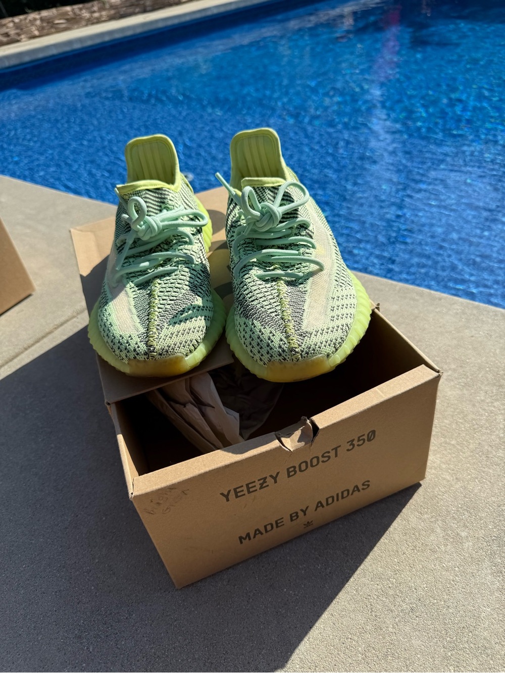 adidas Yeezy Boost 350 V2 Neon Lime Knit Sneakers